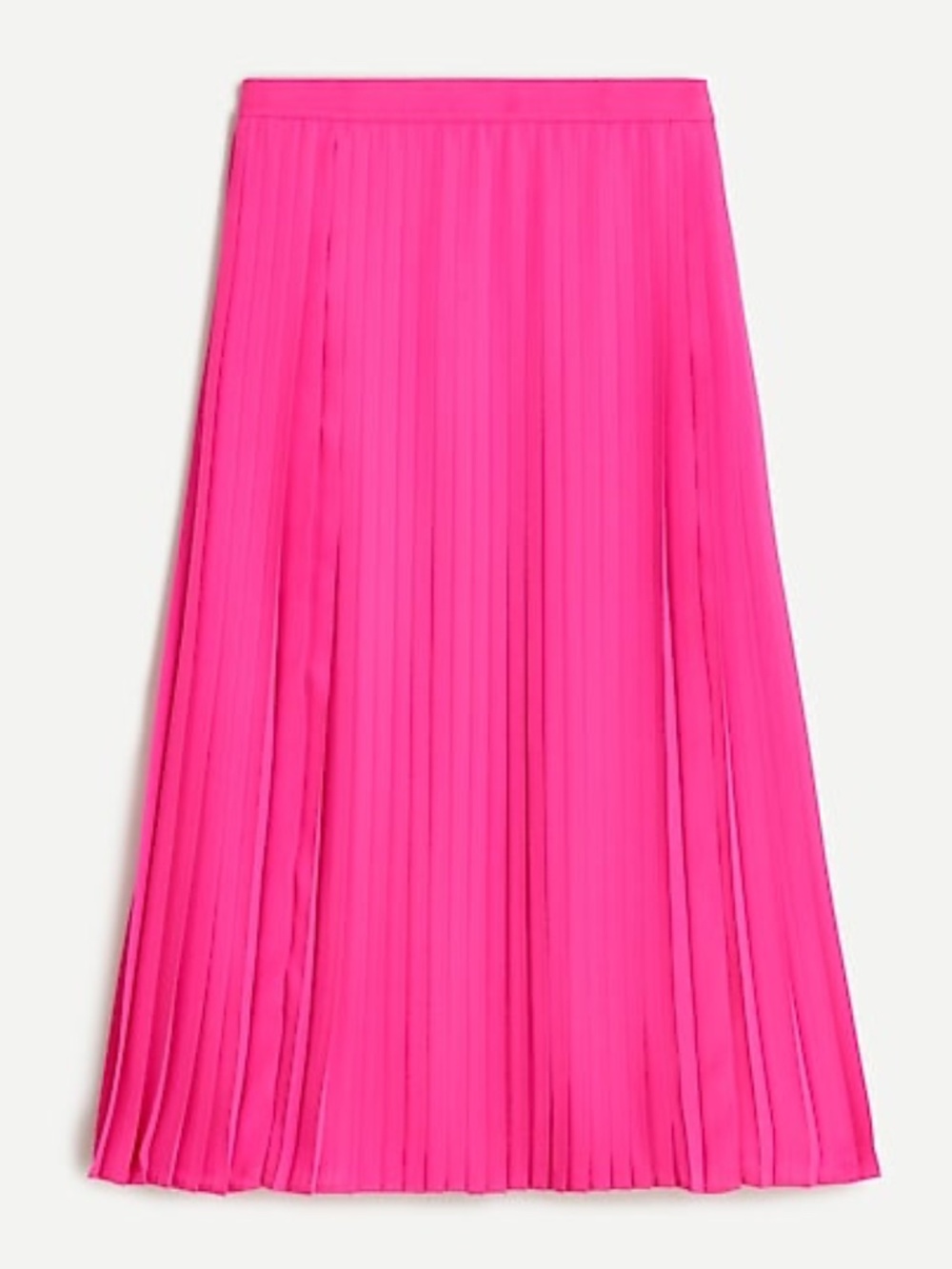 J Crew Petite Pleated Midi Skirt in Neon Flamingo